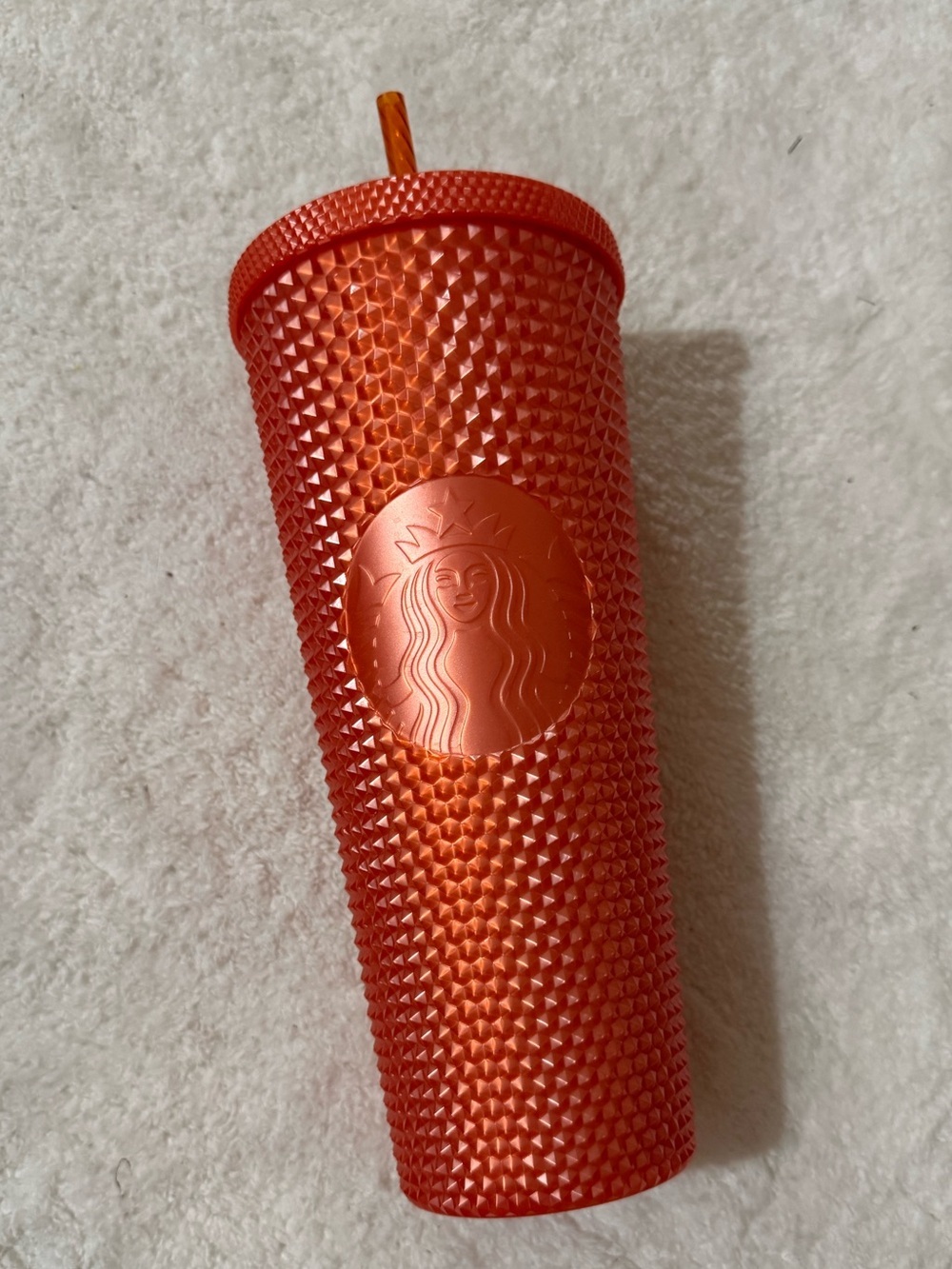 Starbucks Bright Orange Studded Tumbler with Lid